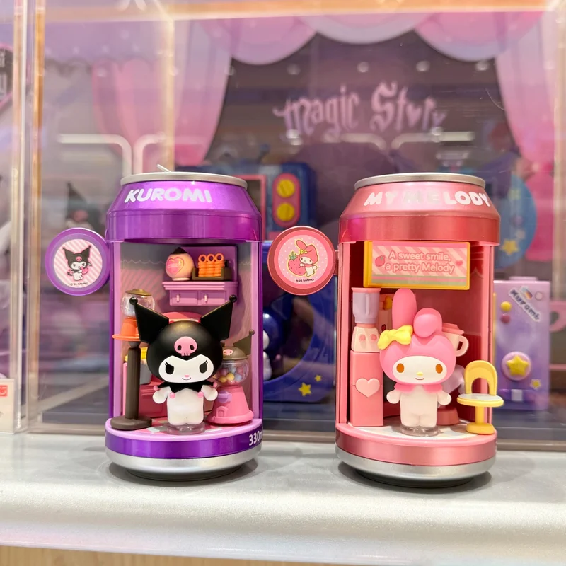 

Genuine Sanrio Cinnamoroll Blind Box Soda Can Series Collectible Figure Dessert Shop Street Decorative Ornament Desktop Display