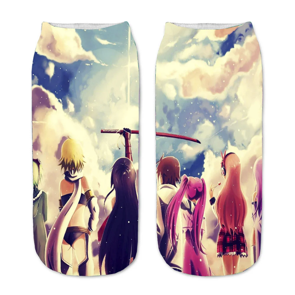 Men Women Socks Anime Akame ga KILL! 3D Printed Cartoon Straight Socks  Short Sock teenager Kawaii Party Ankle cute Sock