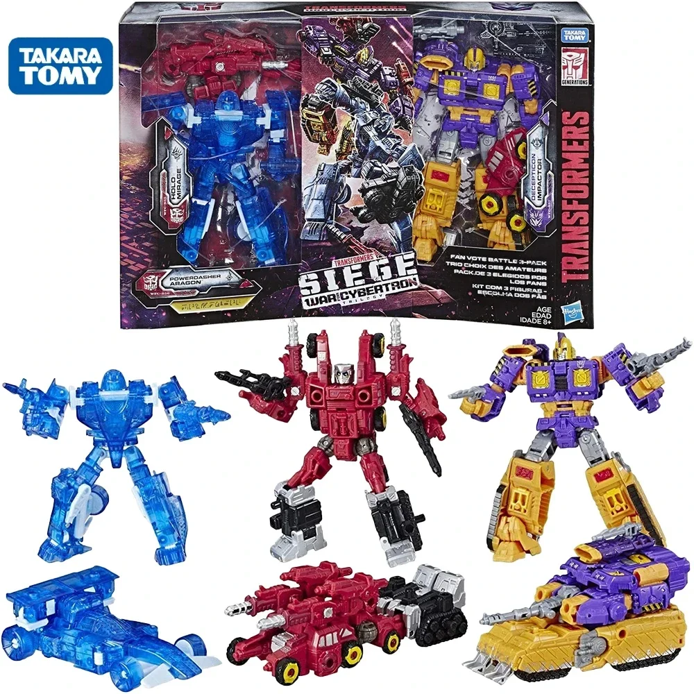 Hot Toys Hasbro Transformers Siege War for Cybertron Mirage Aragon Impactor 3-Pack Action Figure Model Toy Birthday Gift