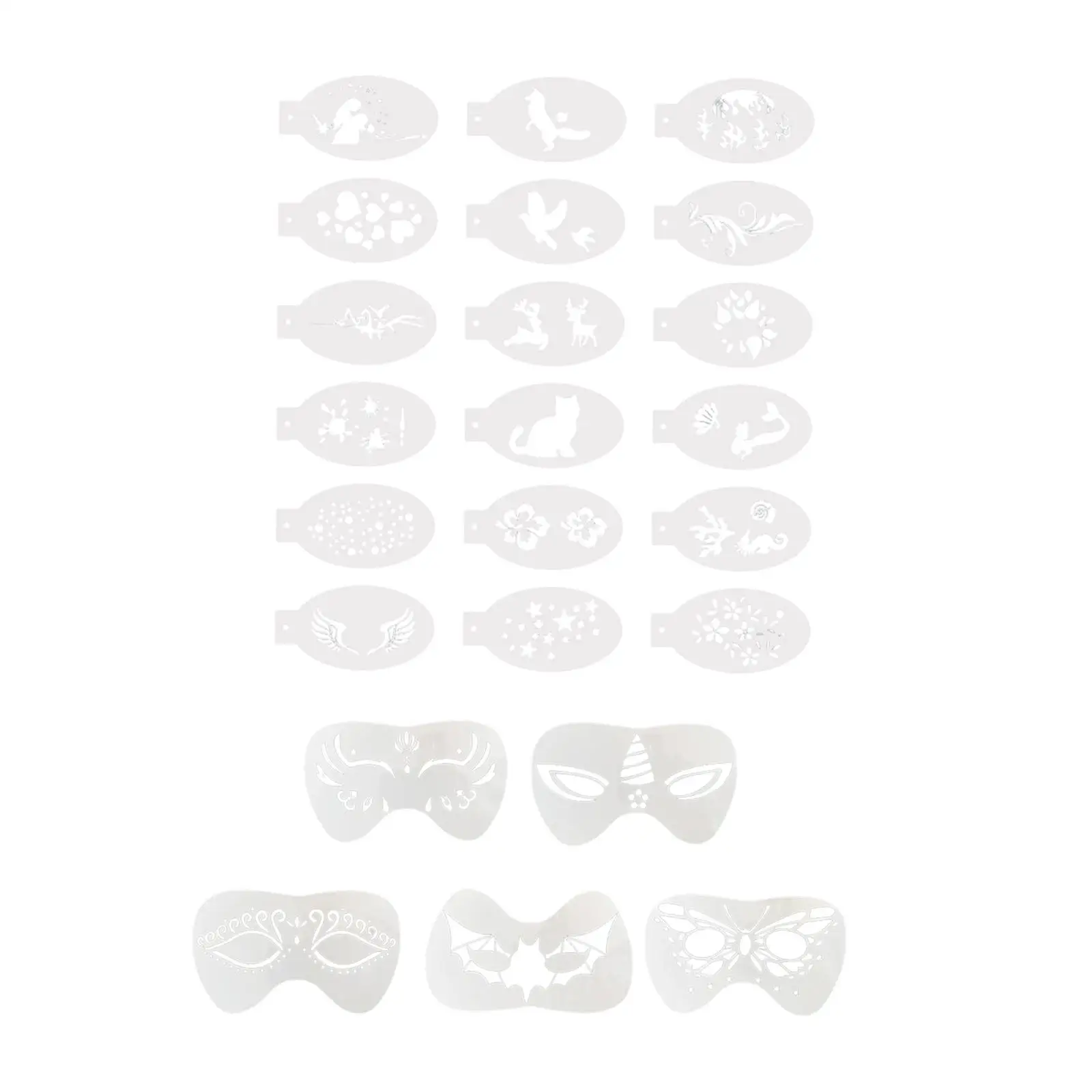 Reusable Face Pattern Stencils Small Animal Body Paint Templates for Children Cosplay Artistic Makeup Tools