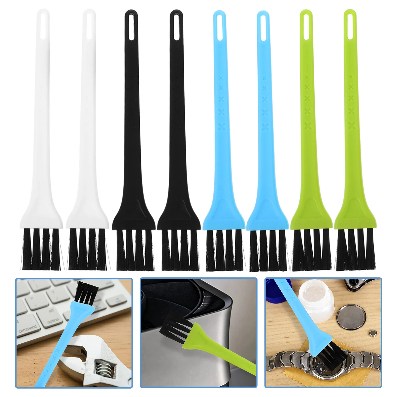 8 Pcs Cleaning Brush Nylon Clipper Small Brushes Scrubbing Keyboard Detail Computer Handheld Portable for Sink