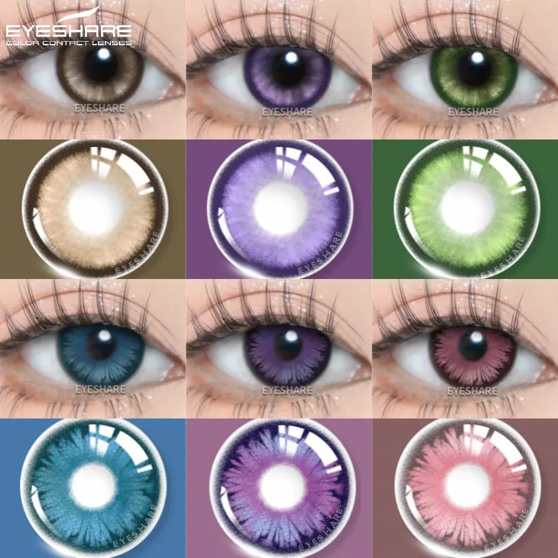 EYESHARE 1 Paar farbige Cosplay-Kontaktlinsen für Augen, Anime, rote Schönheit, Make-up-Linse, Halloween, rosa Augenlinsen, lila Kontakte