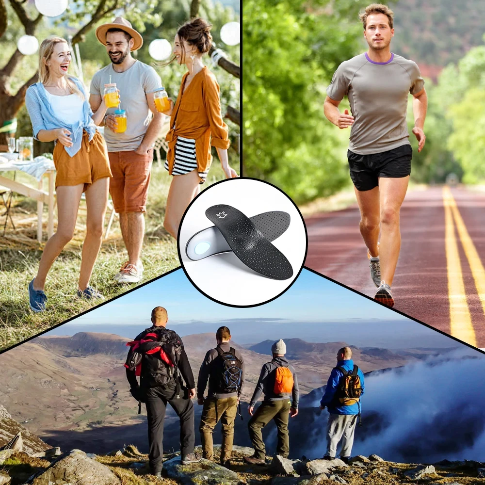 1 Pair Leather Orthopedic Insole Arch Support Plantar Fasciitis Insoles Men Women O/X Leg Corrected Insoles Foot Care Products