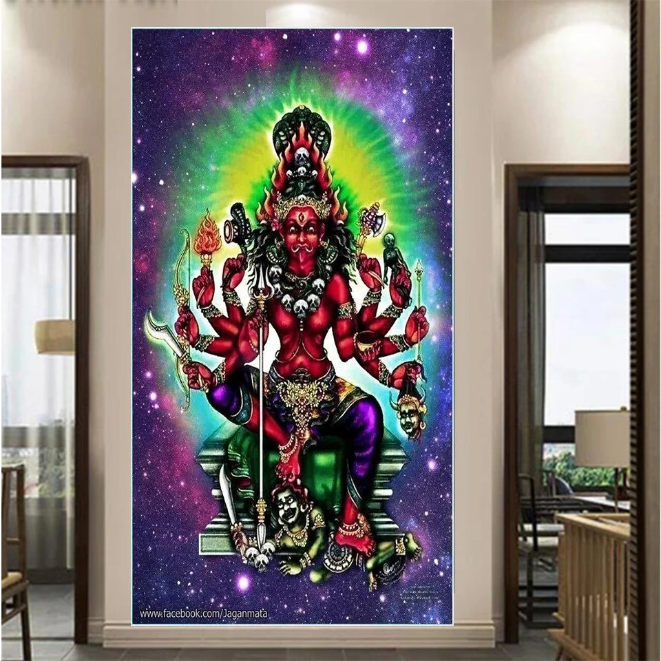 5d Diy Hindu Durga Goddess Diamond Painting Cross Stitch Kits Full Diamond Embroidery Mosaic Pictures Maa Kali Kali Goddess Art