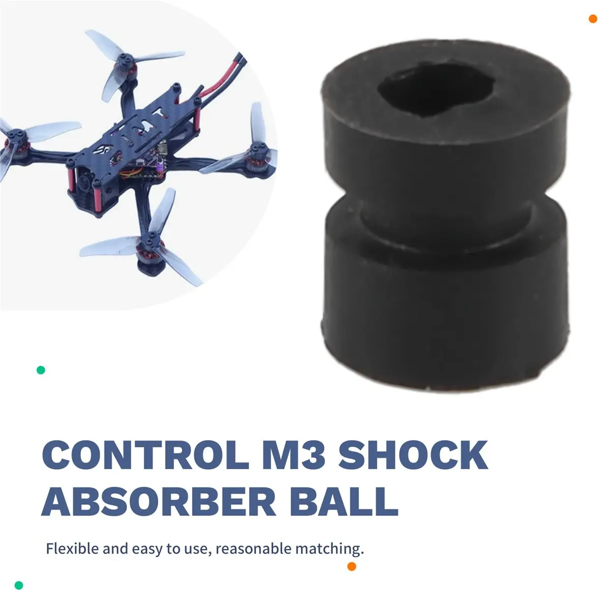 A2887F Perfect ★◀◁20Pcs M3 Anti Vibration Rubber Damper Balls for FPV F4 F7 Flight Controller Soft Mount Shock Absorption Balls