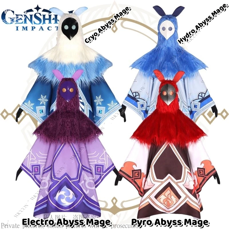 

Electro Abyss Mage Hydro Abyss Mage Cryo Abyss Mage Abyss Mage Pyro Abyss Mage Cosplay Costume Genshin Impact Halloween Party