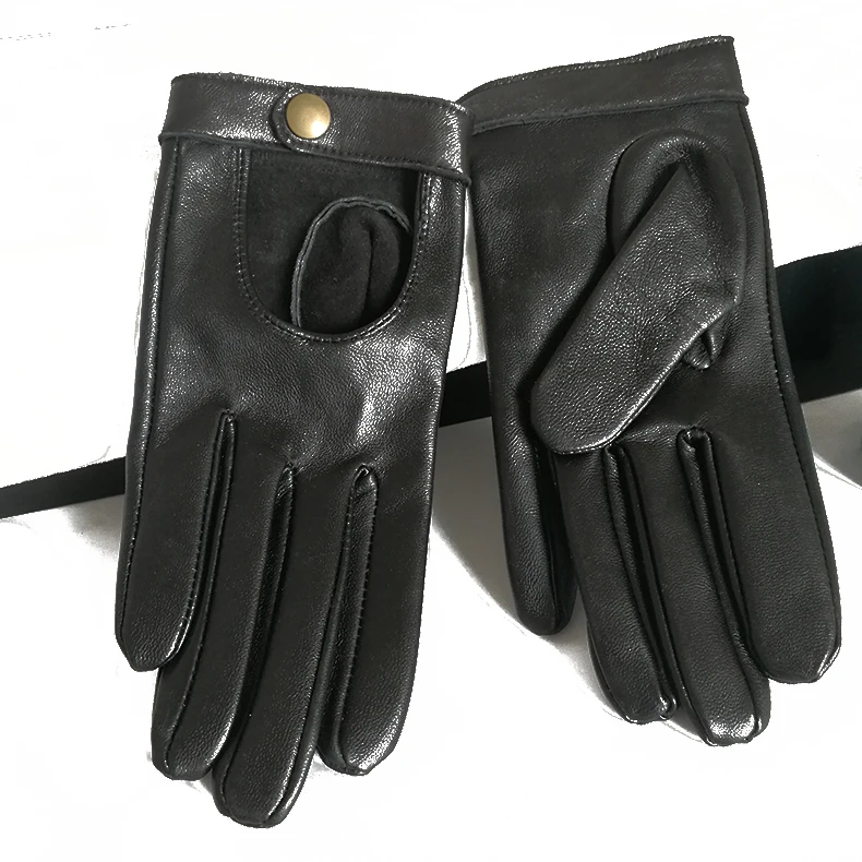 Real Leather Touchscreen Gloves Female 19cm Pure Sheepskin Fashion White Snakeskin Printed Wrist Button Women Gloves