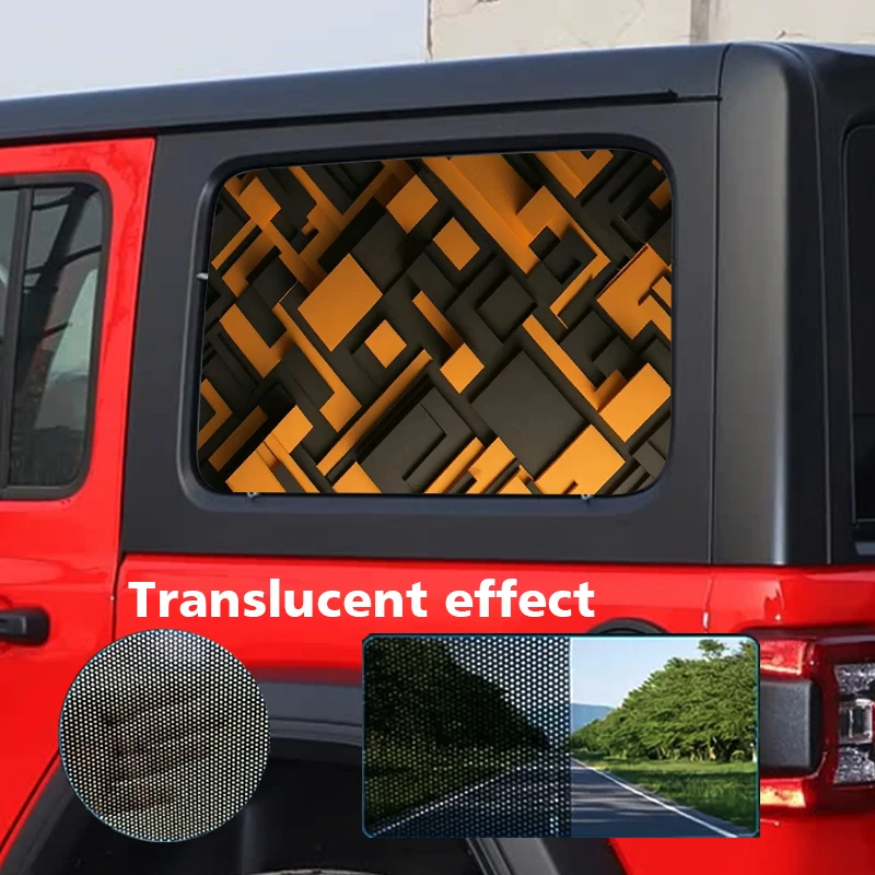 

Набор из 2 виниловых наклеек с узором - перфорированный дизайн для защиты конфиденциальности, прозрачная пленка для окон грузовиков/автомобилей/внедорожников