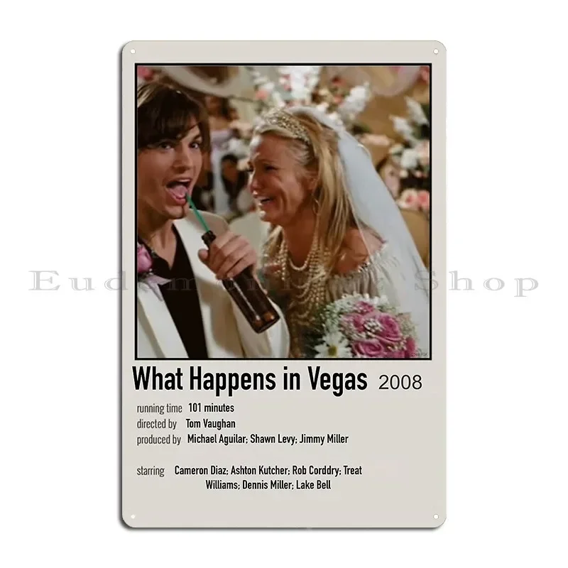 What Happens In Vegas Vintage Movie Poster Metal Sign Designing Wall Cave Plates Pub Plates Club Tin Sign Poster