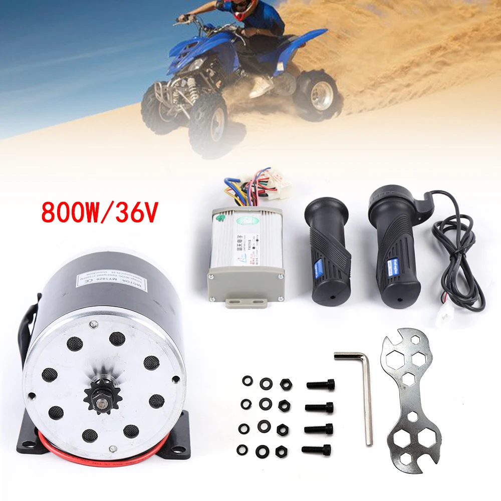 800W 36V Electric Scooter Go Kart Brush Motor Controller 2750RPM Conversion Kit Control Unit Throttle Grip