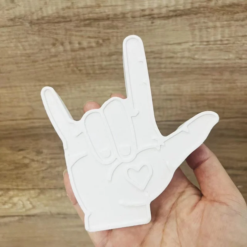 rock Hand Me Love Finger Silicone Mold Gesture Candle  Car Aromatherapy  Mould