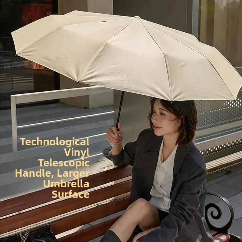 

Feinuo Women's Umbrella UV Protection Rubber Sunshade Double Umbrella High Aesthetic Value Aluminum Alloy Stick