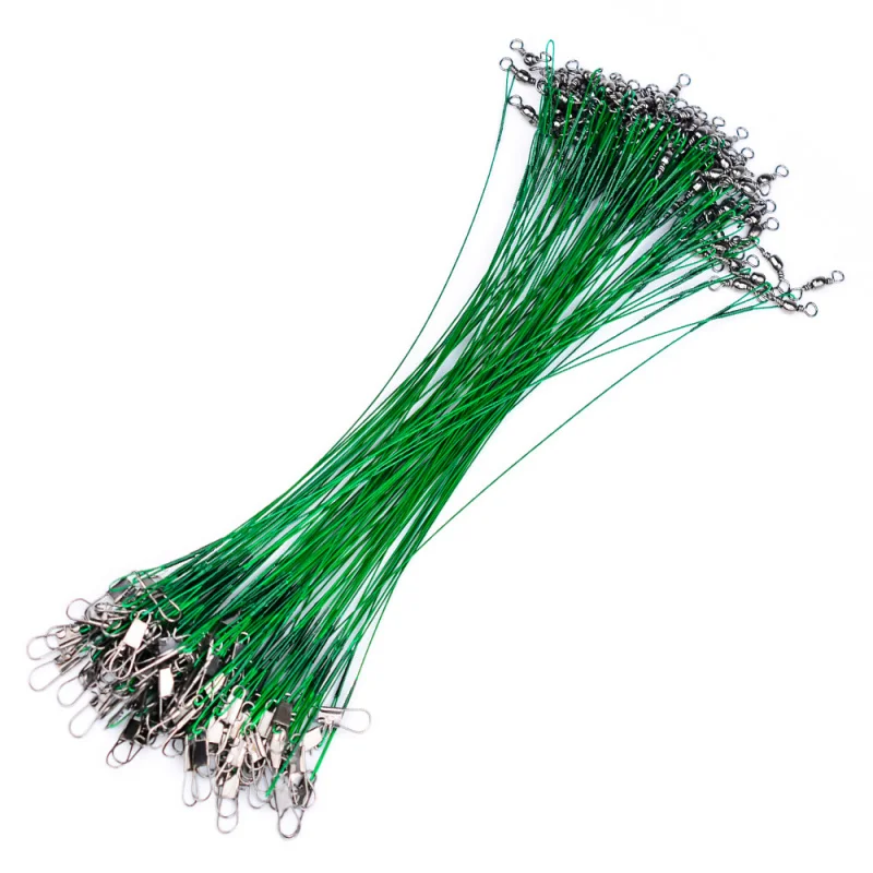 

50 шт. кольцевых крючков-восьмерок из нержавеющей стали для рыбалки, с защитой от перекусывания, с проволочным поводком и застежкой, аксессуар для рыболовов