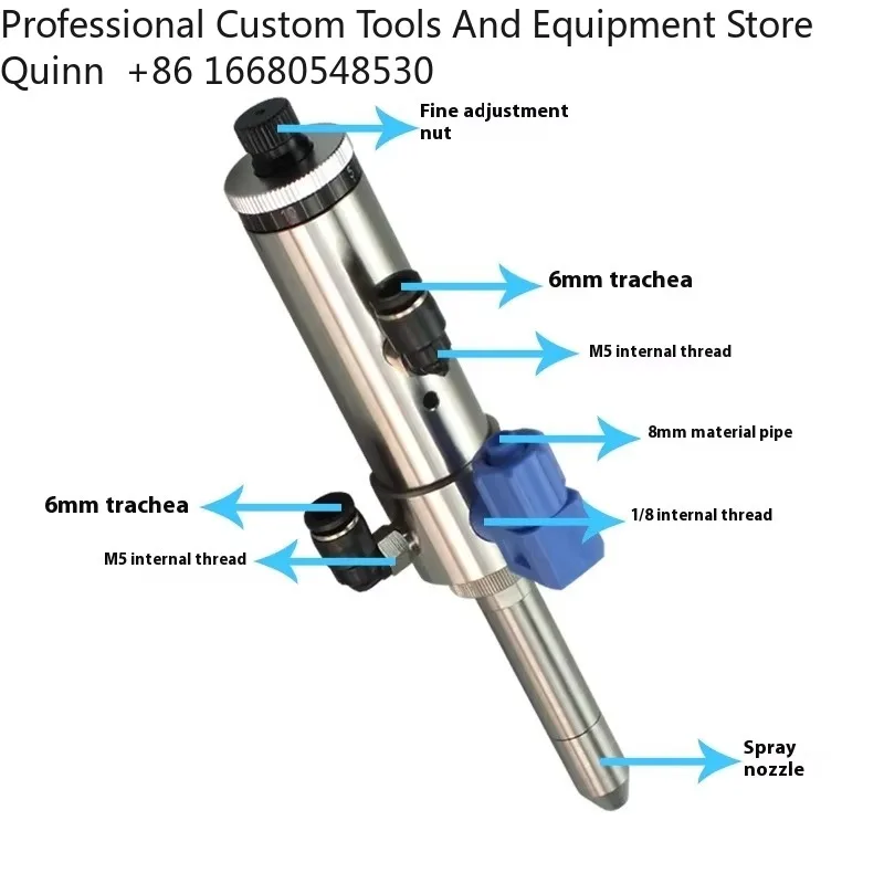 GHHigh-Precision Stainless Steel Fan-Shaped Spray Glue Valve Thimble Type Dispensing Valve for Industrial Equipment Dispensing