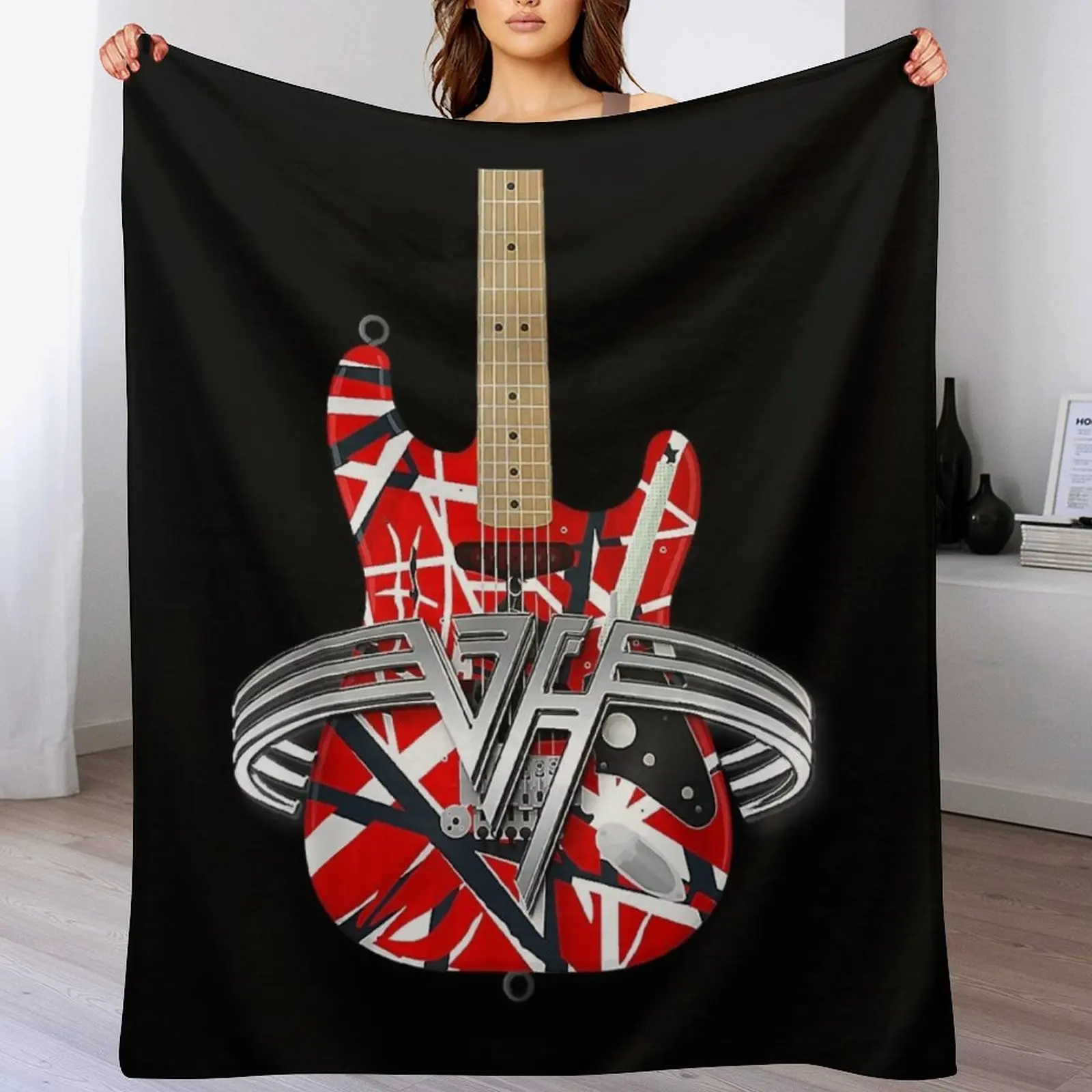 Classic Guitar Vintage Tee 1960s Outfits For Men, Women . Throw Blanket Bed christmas decoration Plaid on the sofa Blankets