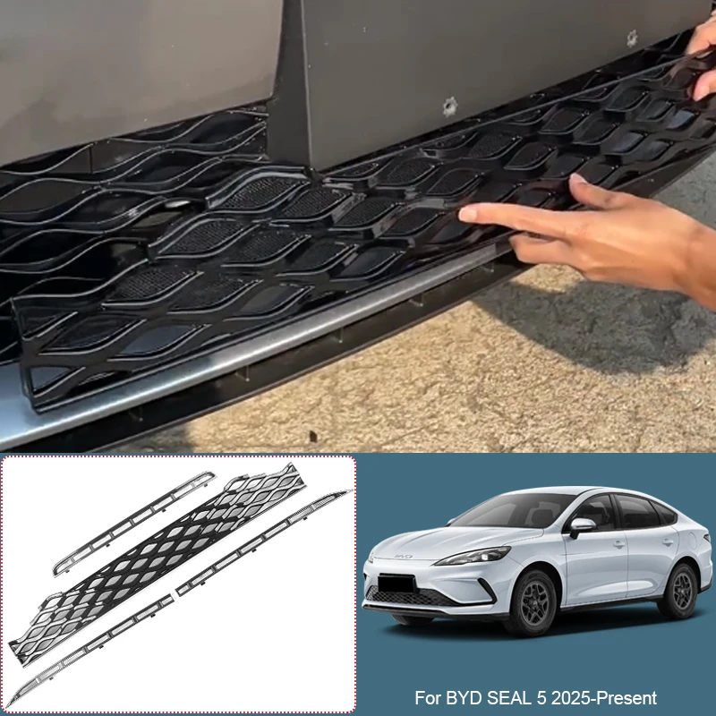 Car Modify Front Buckle Insect Proof Net For BYD SEAL 5 2025-Present Auto Front Bumper Center Intake Grille Cover Accessor