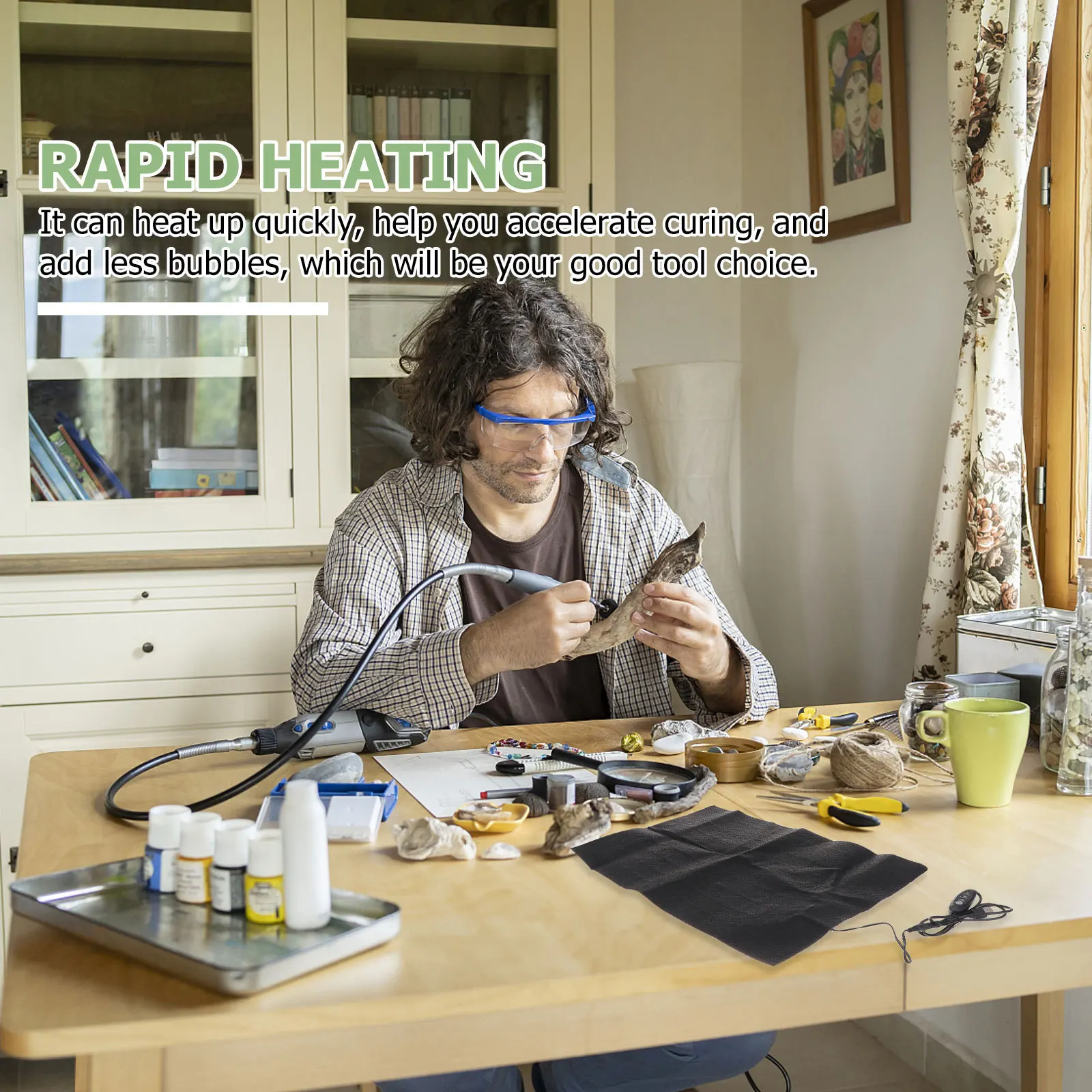 

Adjustable Temperature Heating Pad For Pets Usb Powered Durable Pu Electric Heated Blanket For Dogs Cats Small Animals Pet