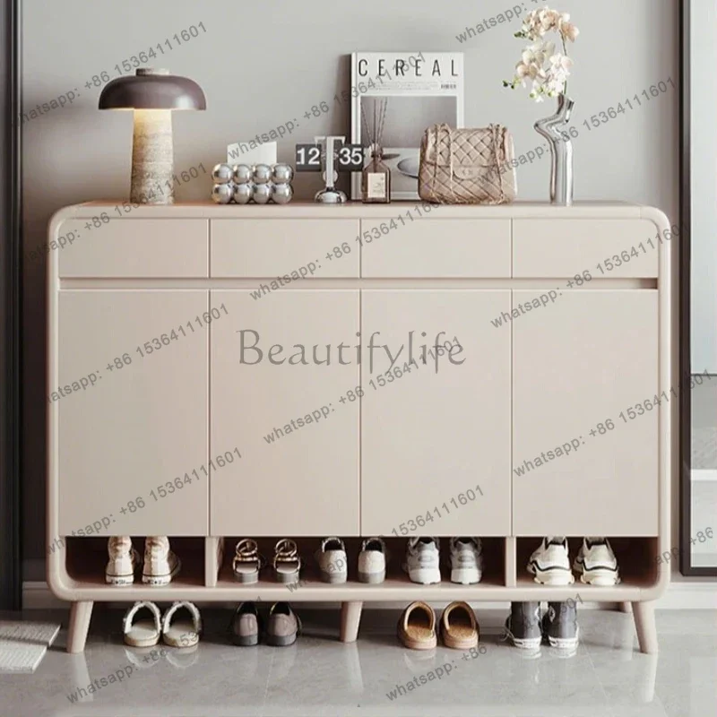 Cream style minimalist shoe cabinet entryway elegant high-end living room cabinets modern Storage locker interior furniture