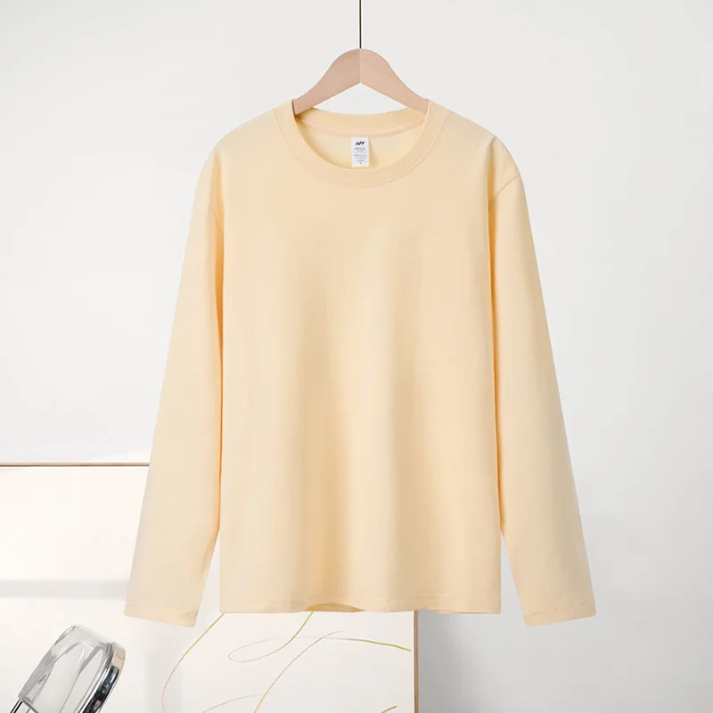 Solid Long Sleeve T-shirts Women O-neck Pure Cotton Simple Various Color Leisure All-match Japan Style Cozy Slim Loose Trendy