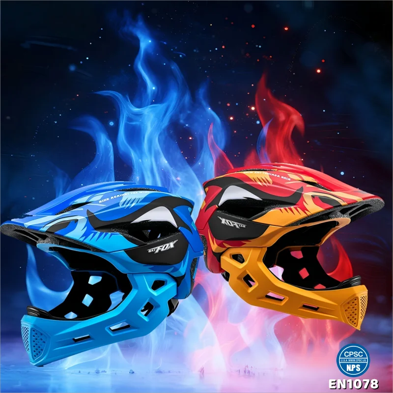 

Детский съемный полнолицевой велосипедный шлем BATFOX, сертифицированный CPSC и EN1078 для детского велосипедного шлема для скоростного спуска по бездорожью BMX