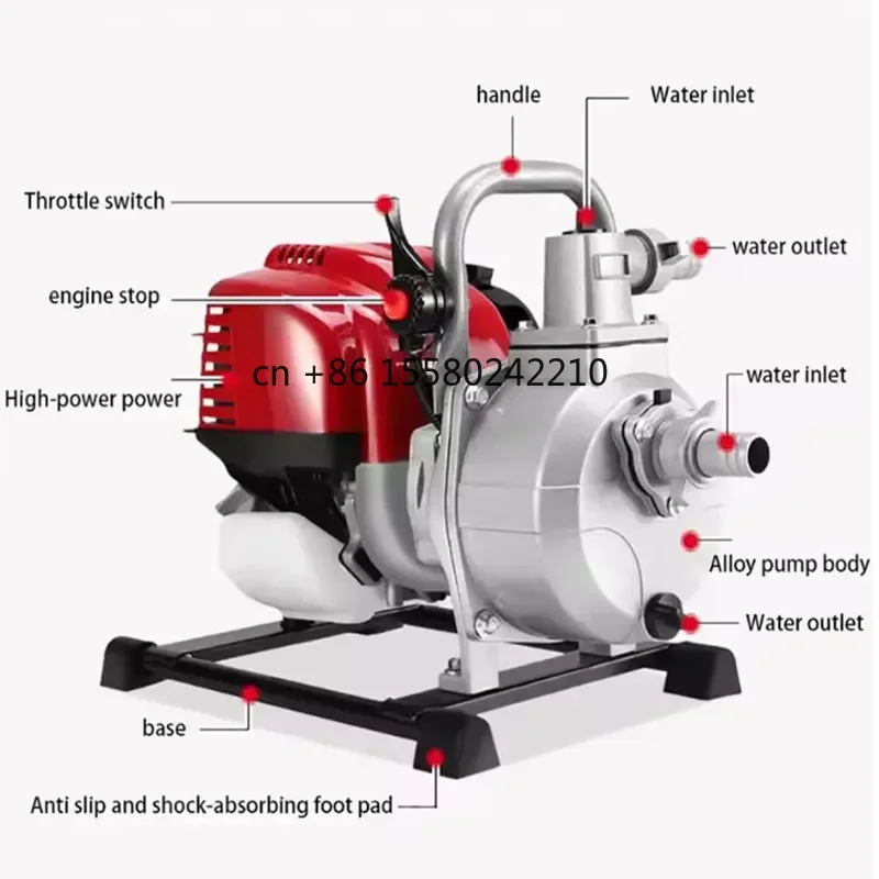 4-Stroke Engine Water Pump for Lawnmower Conversion for Agricultural Irrigation and Household Suction Needs