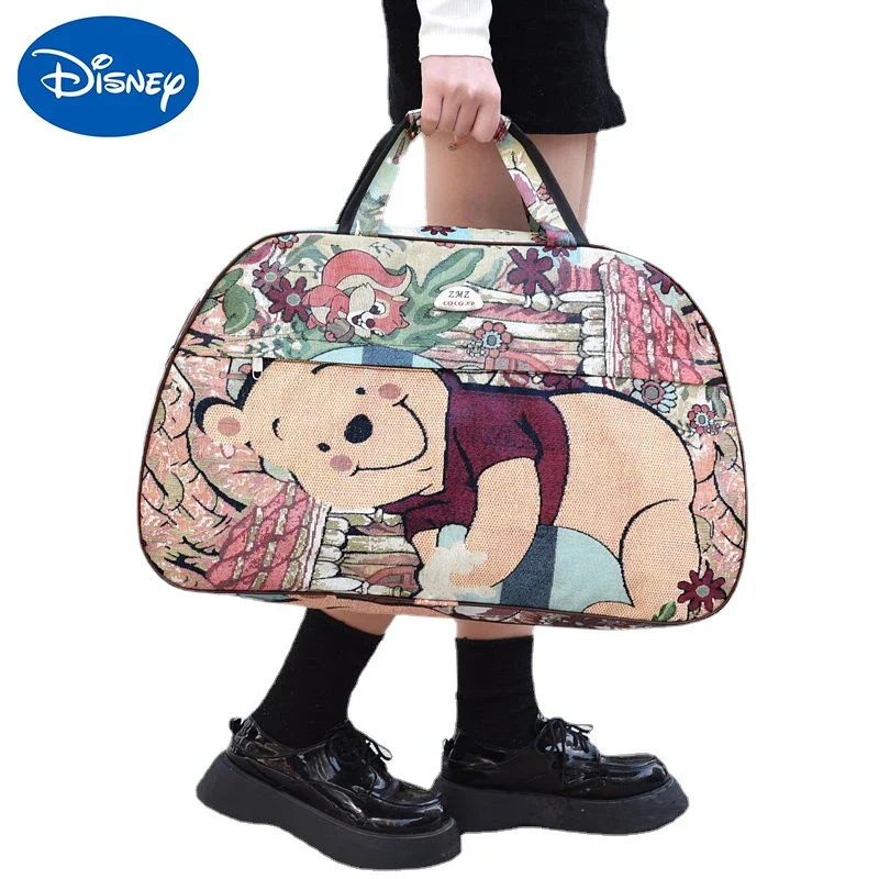 Disney winnie Luggage Bag anime Large Capacity Travel Bags cartoon Women WaterProof Handbags Fashion Shoulder Bag Accessories