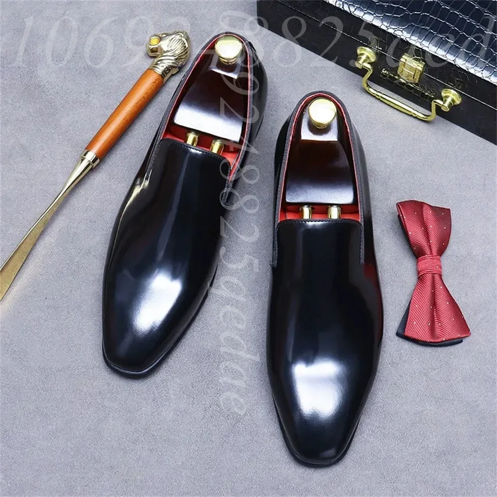 Men's Pointed Toe Polished Slip-On Dress Shoes, Formal Loafers, Comfortable Business Casual Footwear for Men, Classic Design