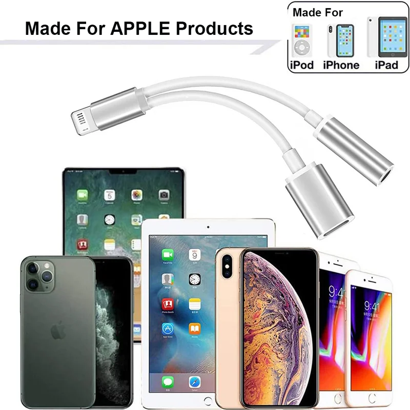 OTG 2 IN 1 iOS To 3.5mm Headphone Jack Adapter iOS Fast Charging Adapter Splitter For iPhone 14 13 12 11 8 Pro Max X XR SE iPad - Image 6
