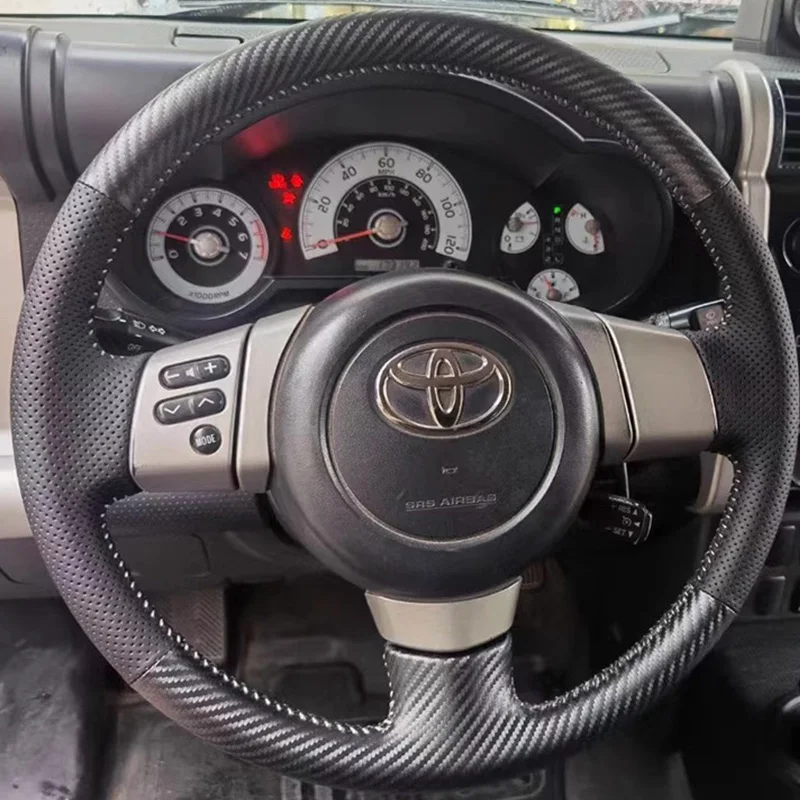 

Hand Stitched Leather Full Coverage Car Steering Wheel Cover for Toyota FJ Cruiser 2007-2013 Steering Wheel Protection Accessory