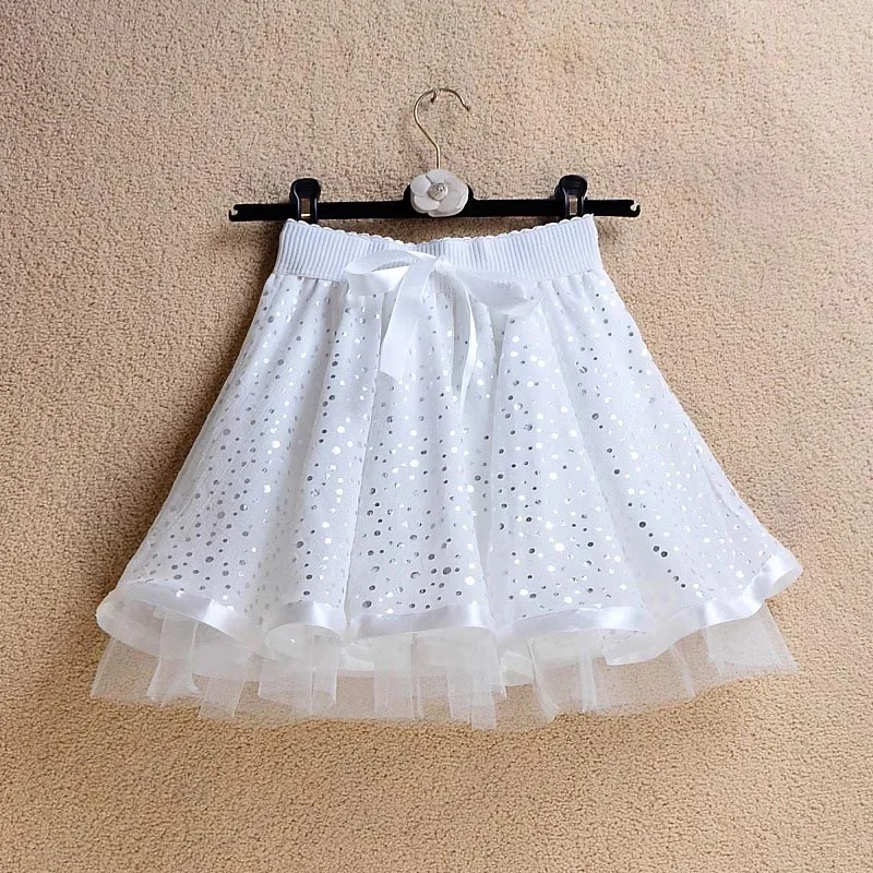 Women\'s High Waist A-Line  Skirt Spring Summer New Style Lace Mesh Fluffy Skirt Pants Skirt Korean Style Commute