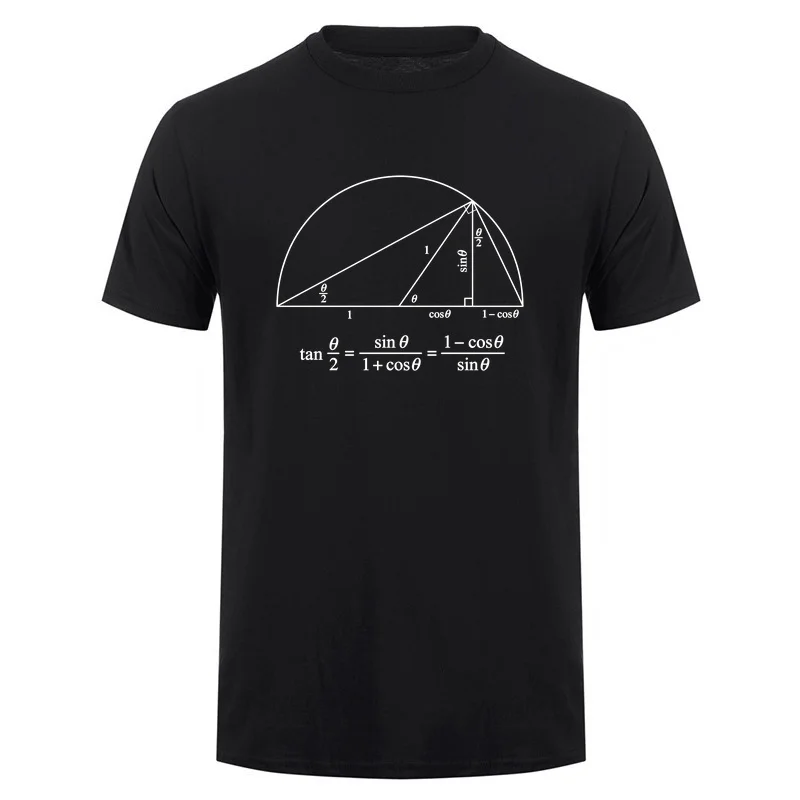 Science Math Trigonometric Function Formula T-shirt Geometry Diagram Student T Shirts Short Sleeve Geek Gift DA-848