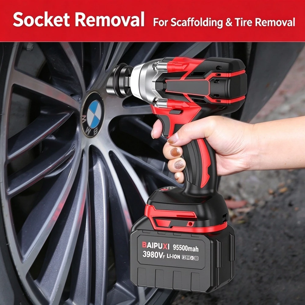 Brushless Electric Impact Wrench Electric Ratchet Wrench Electric Pipe Wrench Set for Car Tire Repair Workshop