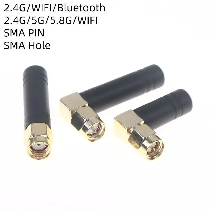 New 2Pcs Right/Bend Angle 2.4G Ultra Compact Mini WiFi Antenna With 2/3DBI Gain SMA Male/Female Connector For Motherboard Modem