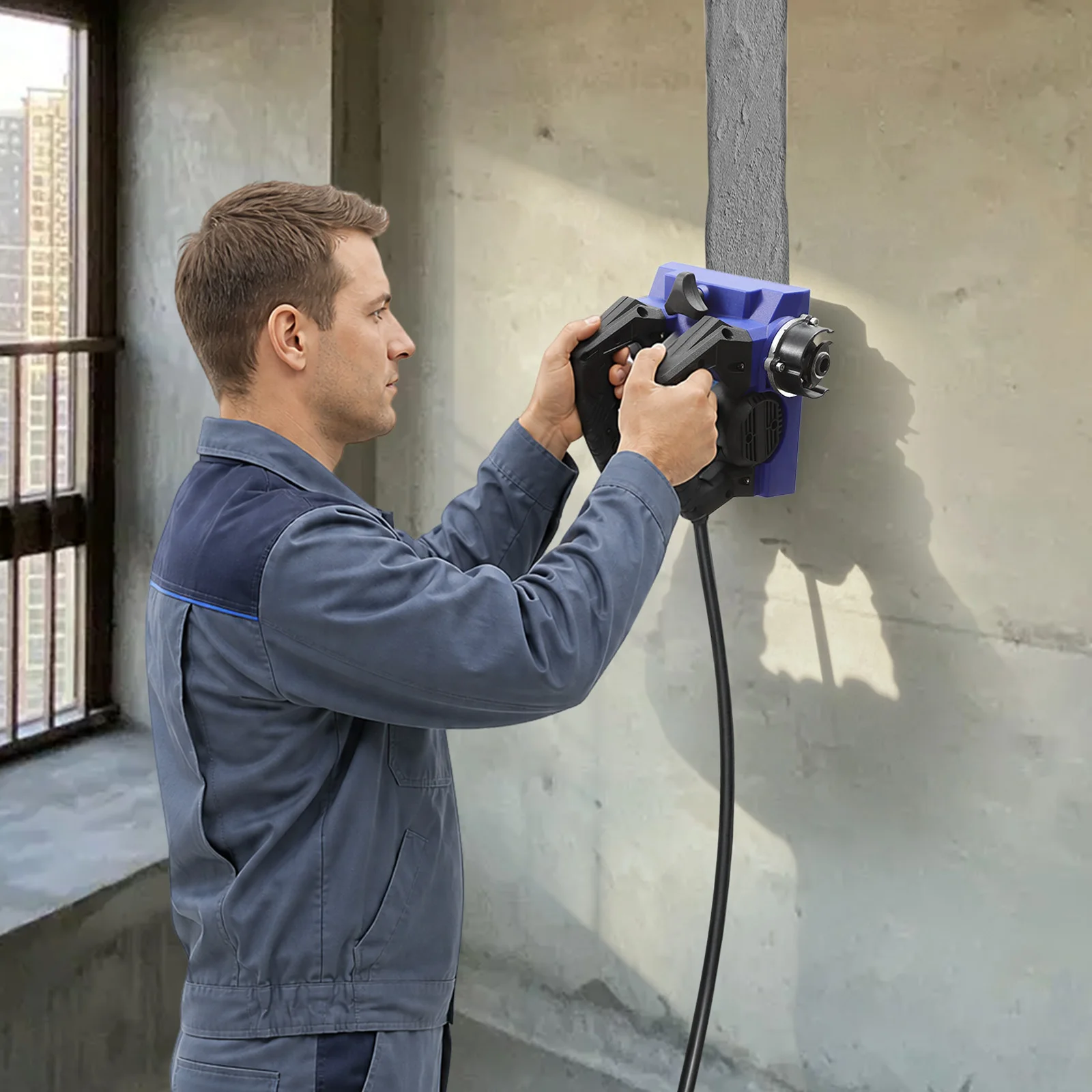 1300 W Betonmahlmaschine, elektrisches Wandhobel-Set, keine Lastgeschwindigkeit, 1000–4000 U/min, Hobeltiefe 1–4 mm – Detail 3