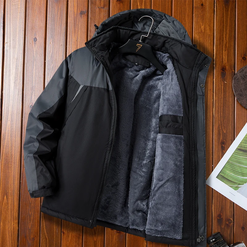 

Зимняя мужская куртка с флисовой подкладкой, утепленная, ветрозащитная, морозостойкая, теплая хлопковая куртка свободного кроя, повседневная, из полиэфирного волокна