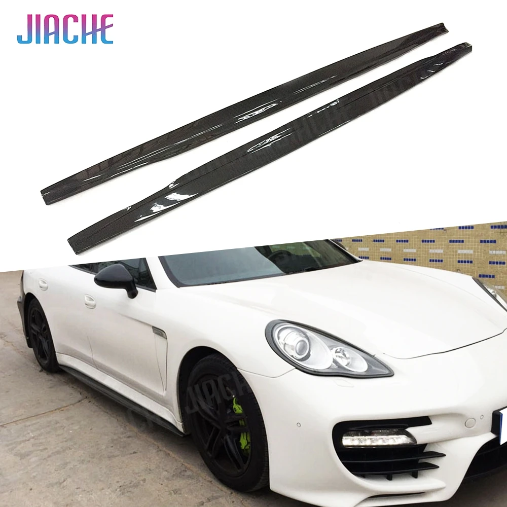 Carbon Fiber Side Skirts Apron Door Lip Cover For Porsche Panamera 970 2014 2015 2016 Car Styling