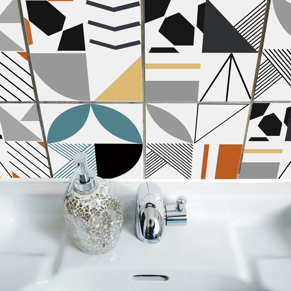 Nordic Style Kitchen Bathroom Decoration Backsplash Tiles Wall Stickers Vinyl Oil Proof Waterproof Scandinavian Geometric Home