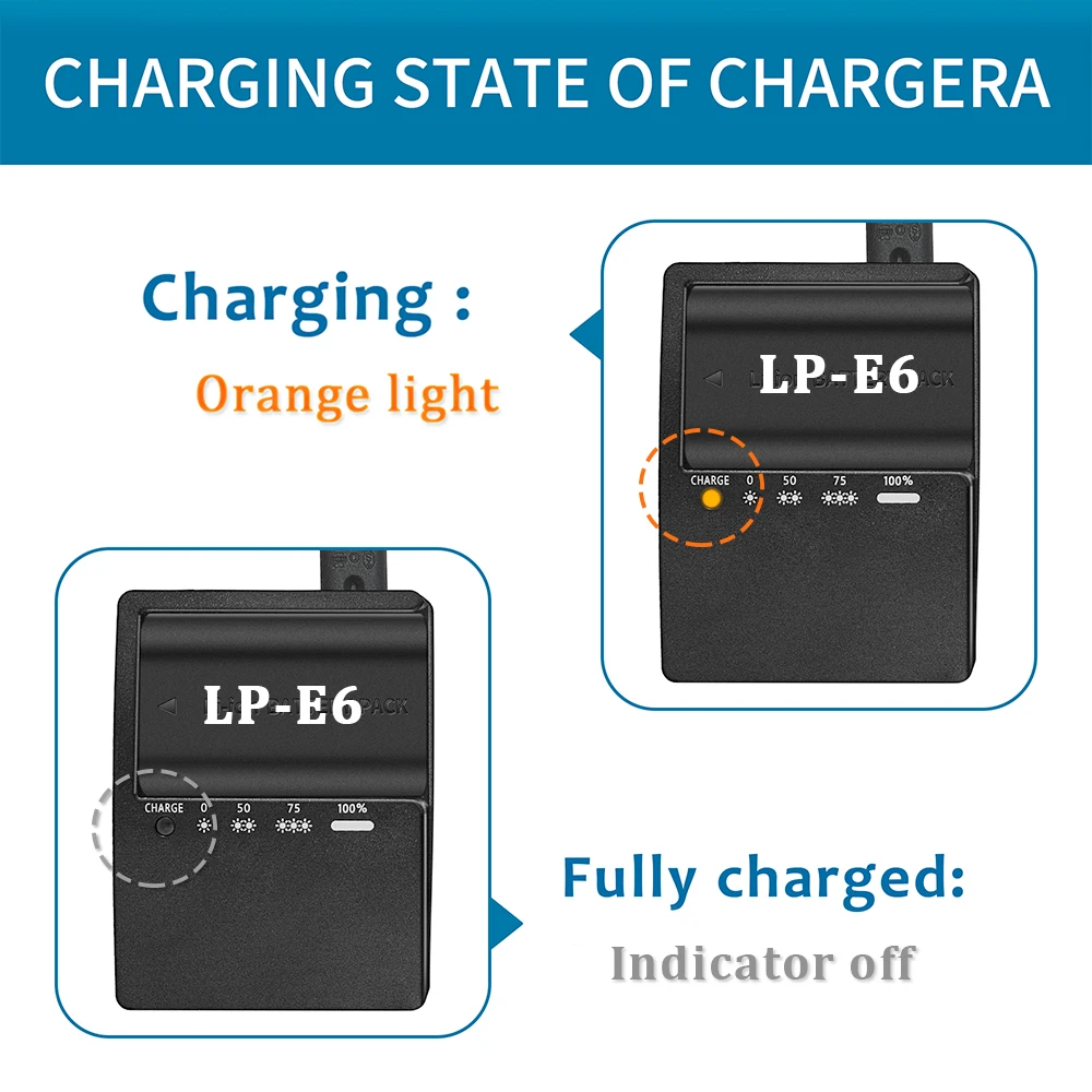 LC-E6E LC-E6 Charger For Canon LP-E6 LP-E6N Battery EOS 70D 60D 5D Mark III 5D Mark 6D 6D MARK II 60D 80D 7D MARK IILC-E6E LC-E6