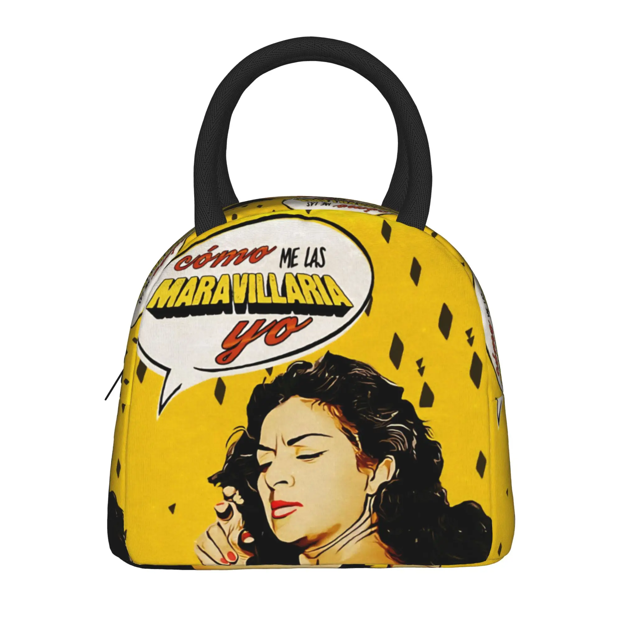 Lola Flores Vintage Comics Lunch Bag Office Lunch Box For Unisex Aesthetic Print Thermal Lunch Bags Portable Zipper Cooler Bag