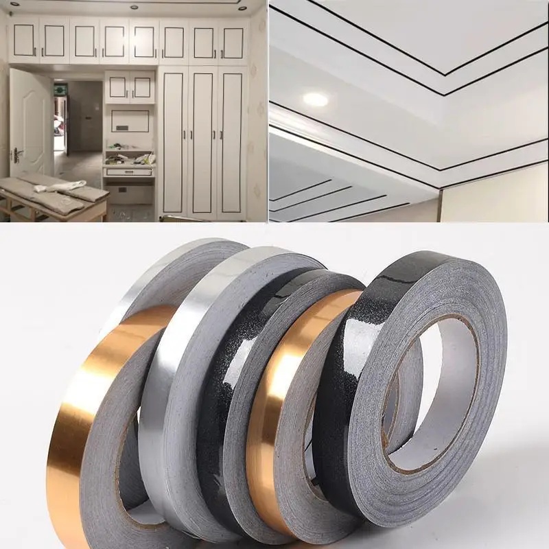 0.5/1/2*5000cm adesivo per piastrelle per pavimenti in oro argento adesivo per cucitura nastro in lamina di rame nastro sigillante per pareti impermeabile decorazione domestica