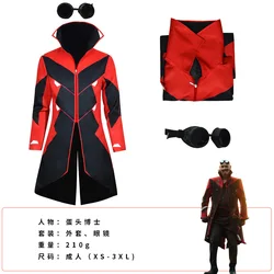 Anime Hedgehog 2 Dr Eggman Cosplay Jacket Pants Costume Men's Ivo Robotnik Trench Uniform Glasses Prop Party Clothes for Man