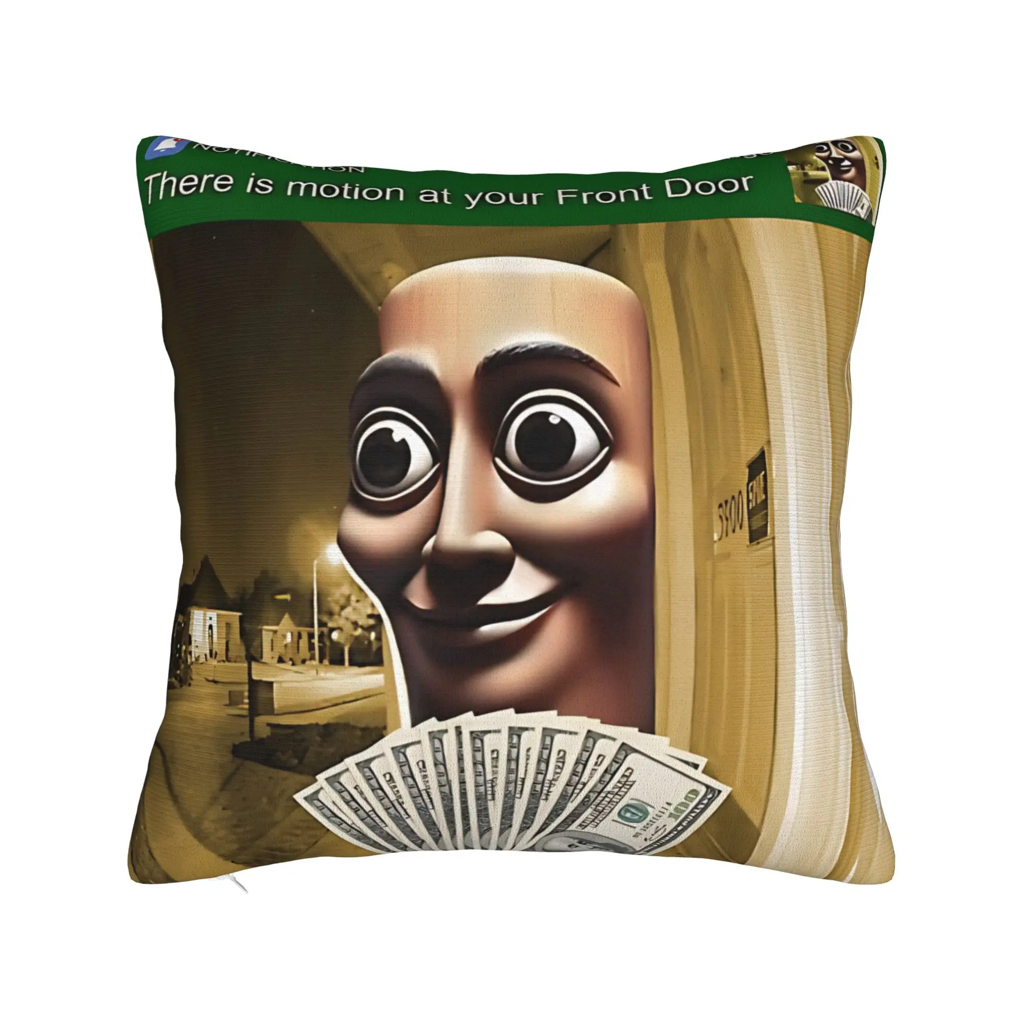 Tung Tung Tung Sahur There is Motion At Your Front Door Meme Pillow Case  Pillow Cover For Wedding Party Home Decor Pillowcases