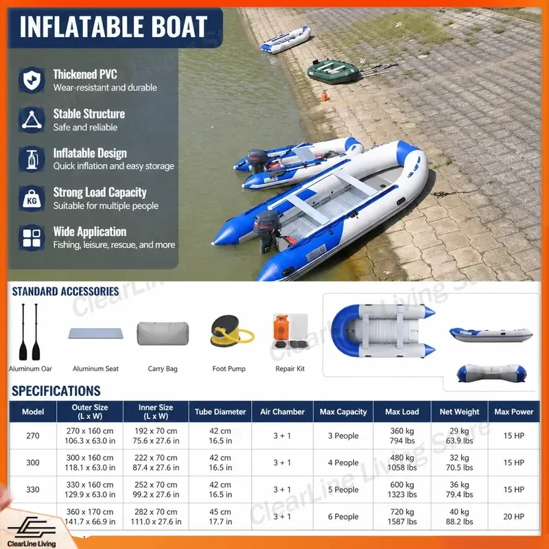 Wholesale Small Inflatable Fishing Boat Pump Sailboat Water Surfing Kayak PVC Dinghy Raft Canoe Outdoor Sports Gear