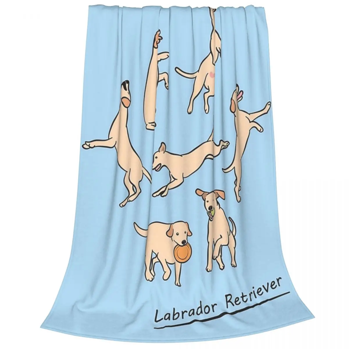 Playing Light Yellow Lab Labrador Retriever Blankets Fleece Sofa Throw Blankets For Home Bedroom Outdoor Throws Bedspread Quilt