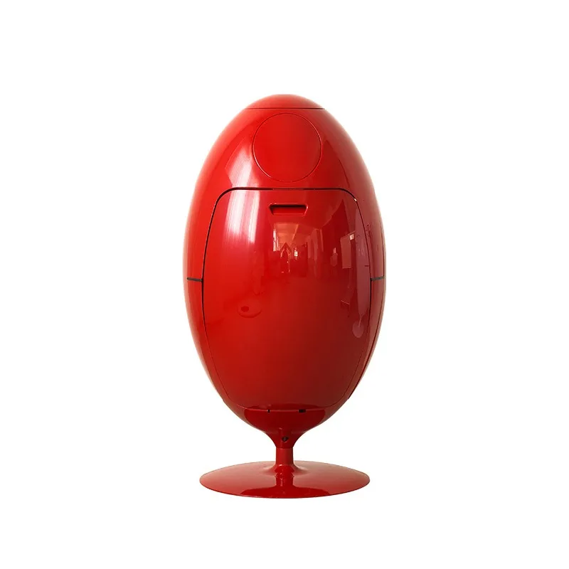 

Egg-shaped floor ornaments, side a few household kitchen sorting trash cans, trash cans