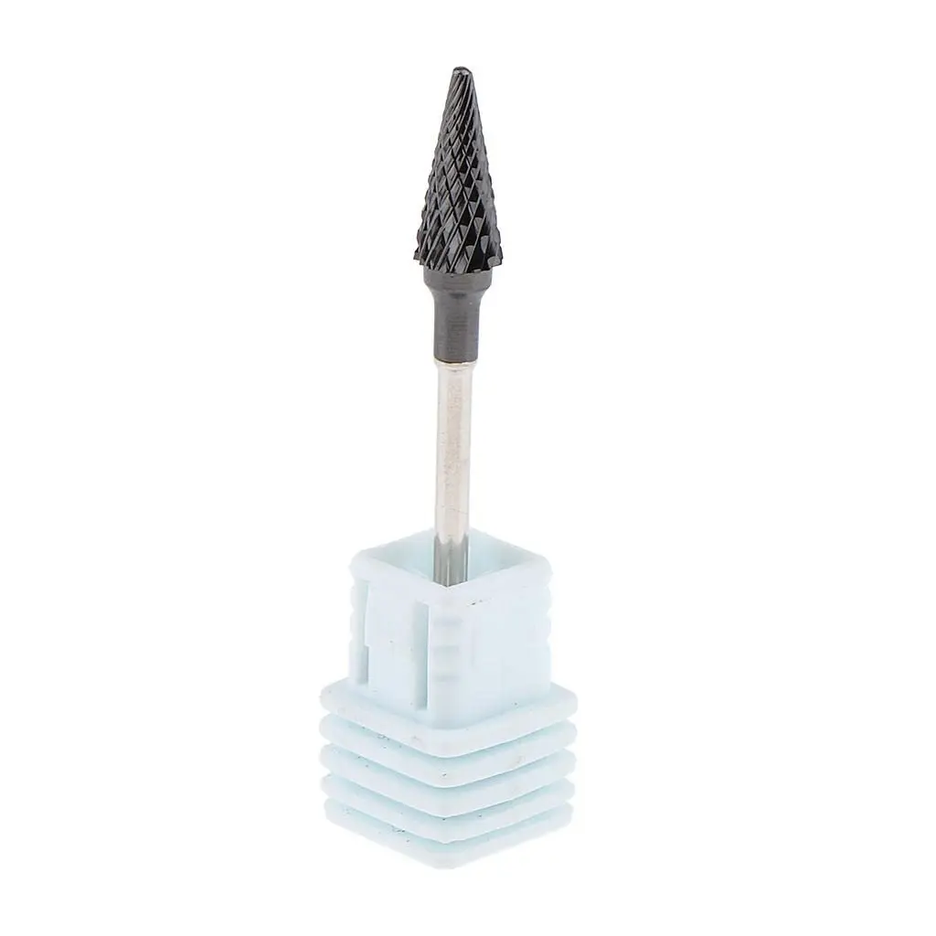 Carbide Nail Drill Bits Rotary Burrs Cuticle Clean Tungsten Carbide Nail Bits for Acrylic Gel Nails Polishing Removing 3/32 Inch