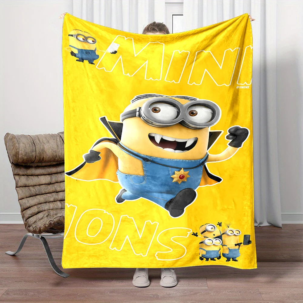 Minions Character Printed Blanket for Home Travel Soft and Comfortable Blanket for Adults and Children Cartoon Warm Blanket Gift