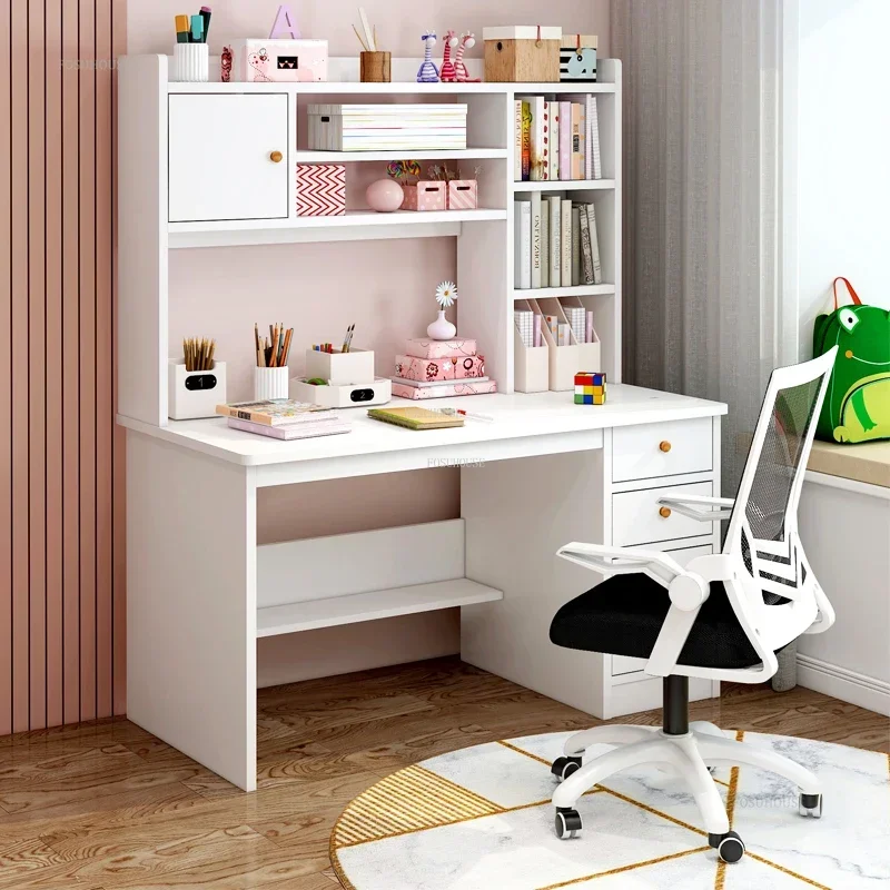 

Desktop Wooden Computer Desks Home Storage Table Modern Office Furniture Bedroom Gaming Desk Student Learning Writing Rack
