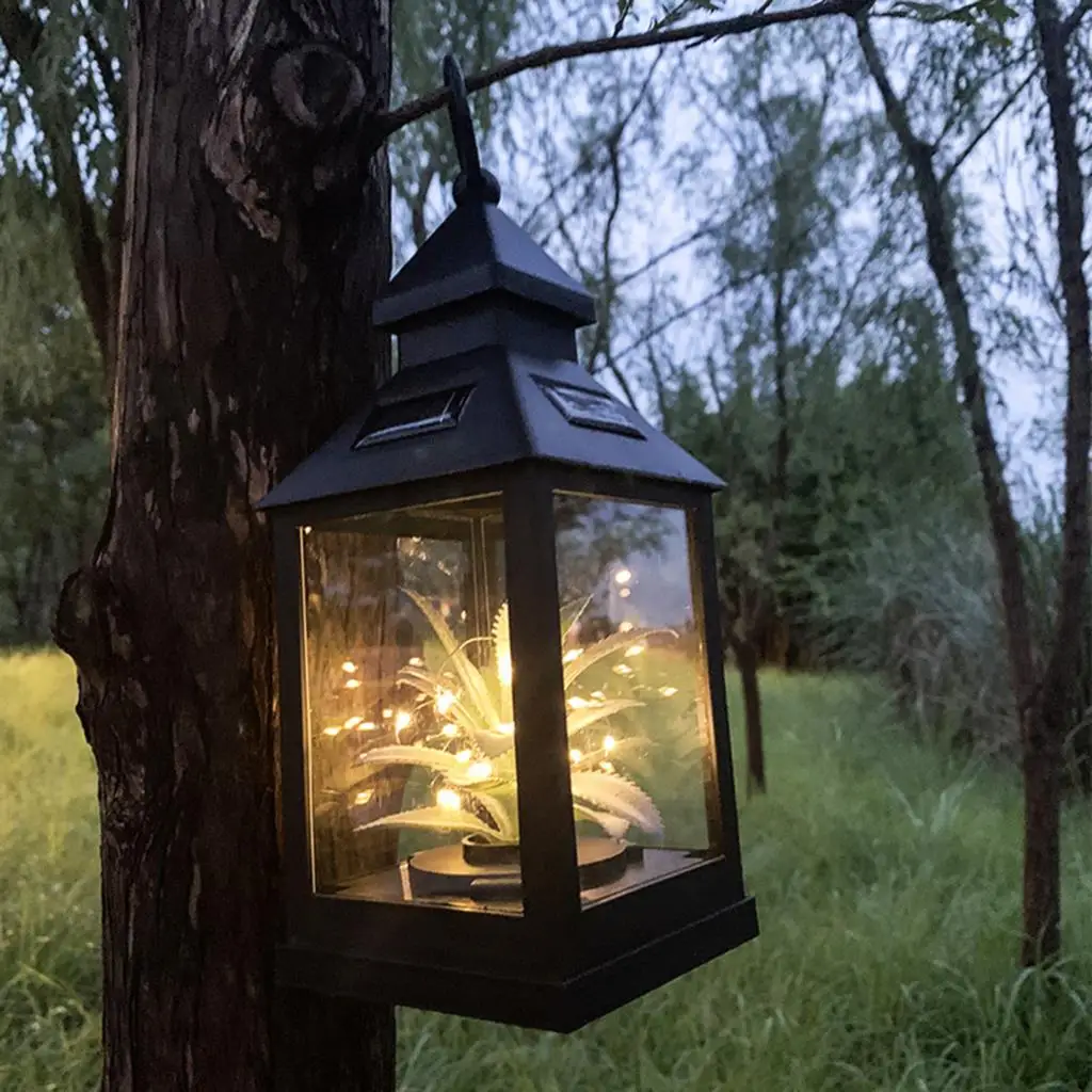 

Solar Lantern Light Creative Plant Waterproof Lamp Decorations for Outdoor Hanging Decor Garden Pathway Yard Patio Landscape
