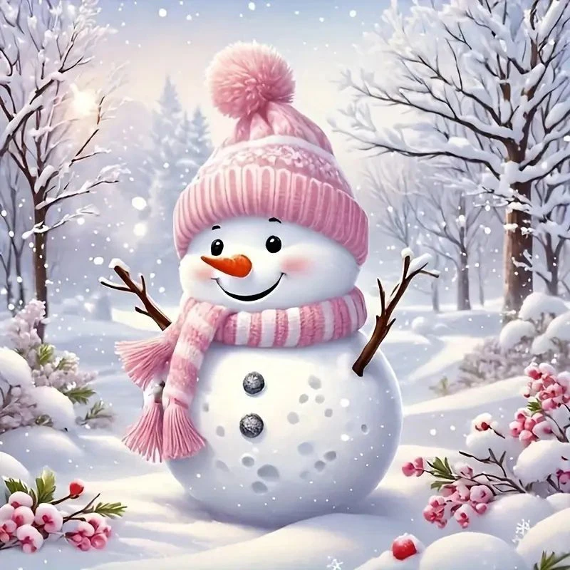 

Nabi алмазная живопись пейзаж картина акриловая полная квадратная вышивка мозаика мультфильм снеговик украшение дома стены